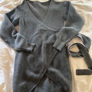 Shein tie side wrap sweater dress